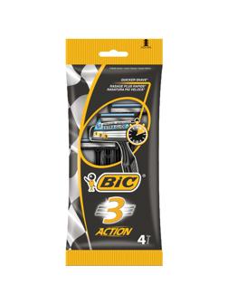 Бритва одноразовая  Муж Бик Экшен 3 лезв увл.полоска П4шт/уп 9194351 черн