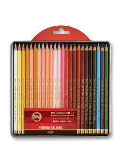 Карандаши цветные худож POLYCOLOR Портрет 24цв/наб мет.кор. 3824024014PL