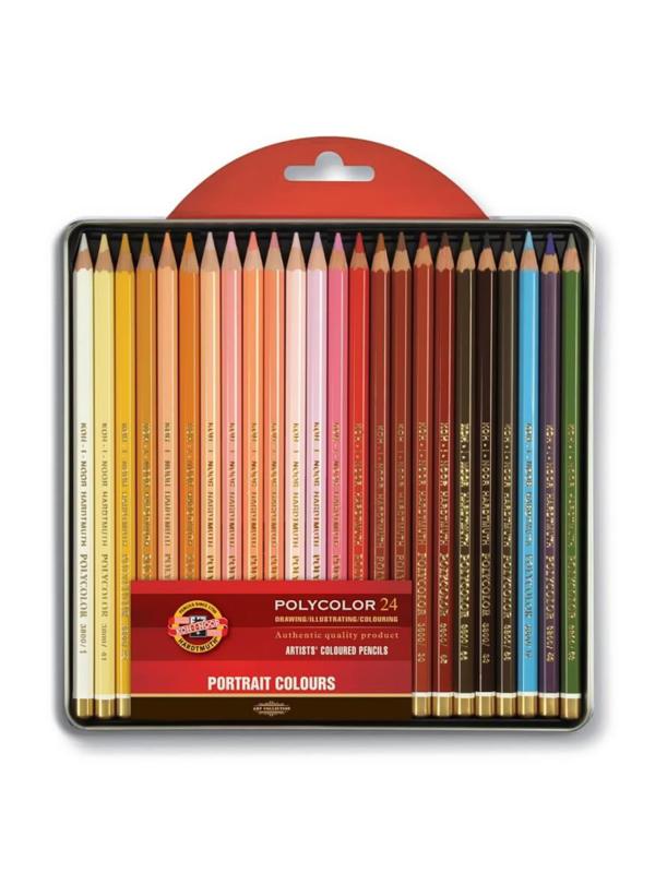 Карандаши цветные худож POLYCOLOR Портрет 24цв/наб мет.кор. 3824024014PL