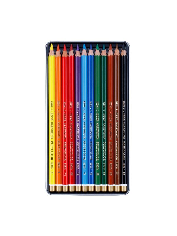 Карандаши цветные худож. POLYCOLOR 3822 12цв/наб мет.кор. 3822012002PL