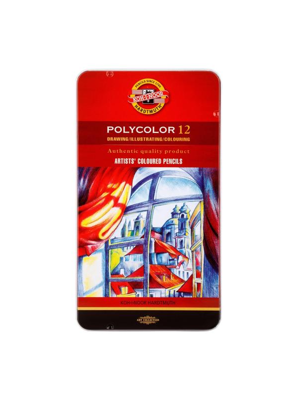 Карандаши цветные худож. POLYCOLOR 3822 12цв/наб мет.кор. 3822012002PL