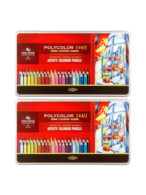 Карандаши цветные худож POLYCOLOR 3828 144цв/наб мет.кор. 3828144001PL