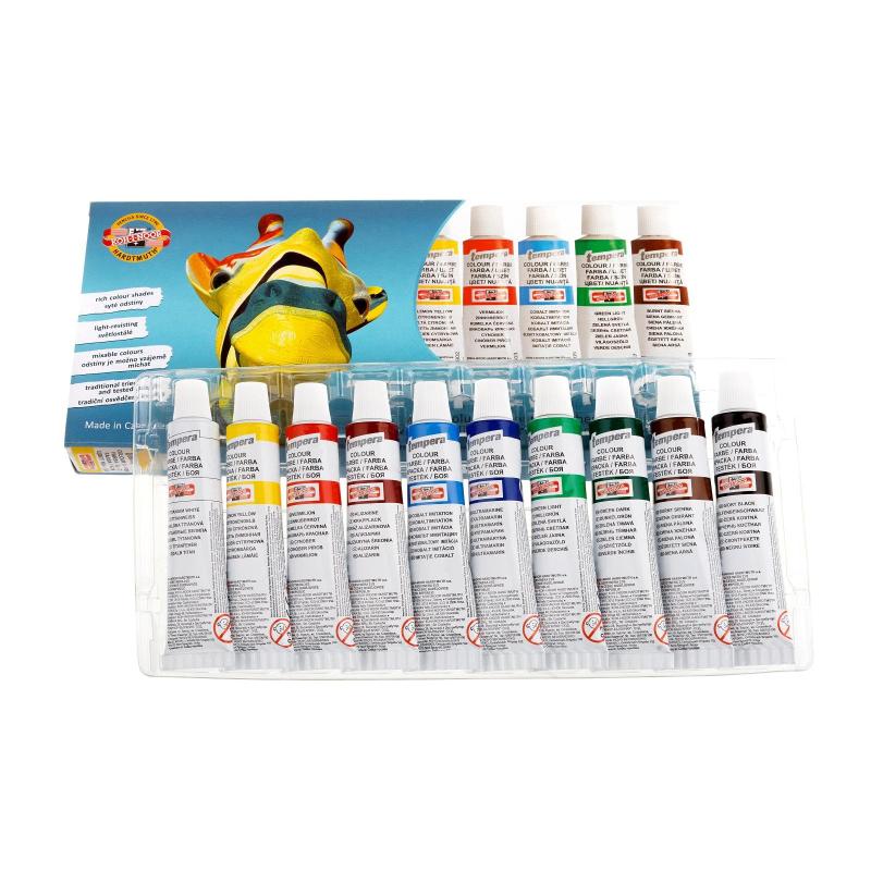 Краски темперные KOH-I-NOOR в тюб. 16мл 10цв/наб картон упак. 01625S1001KS