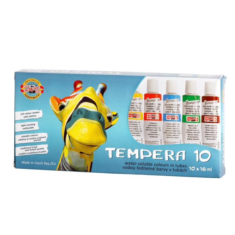 Краски темперные KOH-I-NOOR в тюб. 16мл 10цв/наб картон упак. 01625S1001KS