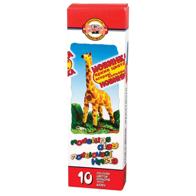 Пластилин KOH-I-NOOR Жираф 10цв/наб 200г картон.упак. 013150400000RU