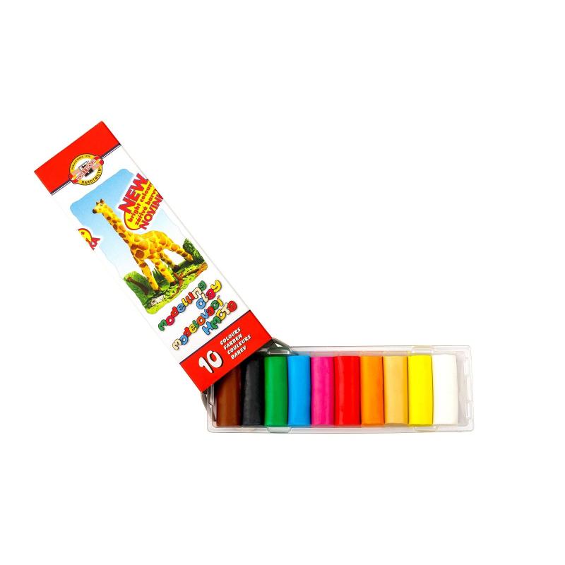 Пластилин KOH-I-NOOR Жираф 10цв/наб 200г картон.упак. 013150400000RU