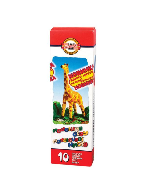 Пластилин KOH-I-NOOR Жираф 10цв/наб 200г картон.упак. 013150400000RU