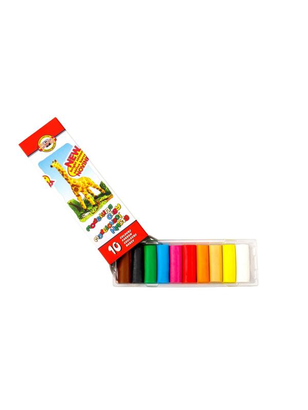 Пластилин KOH-I-NOOR Жираф 10цв/наб 200г картон.упак. 013150400000RU