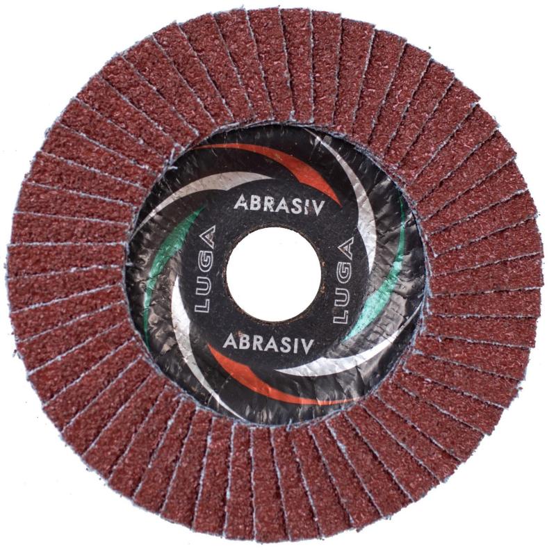 Круг лепестковый торцевой ЛУГА d125х22.2мм, Р100, КЛТ1,10шт/упак. (7789)