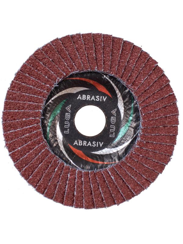 Круг лепестковый торцевой ЛУГА d125х22.2мм, Р100, КЛТ1,10шт/упак. (7789)