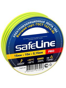 Изолента Safeline 15/10 желто-зеленый (10256)