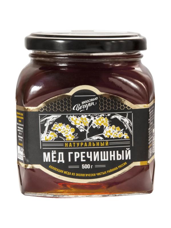 Мед Медовые Вечера Гречишный натуральный , стекло, 500г