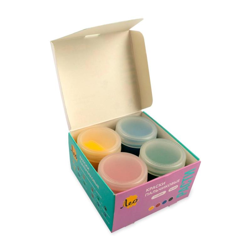 Краски пальчиковые Лео Расти 70мл х 4 цвета в наборе LFINP-004