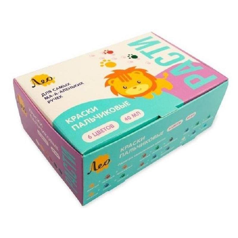 Краски пальчиковые Лео Расти 70мл х 6 цветов в наборе LFINP-006