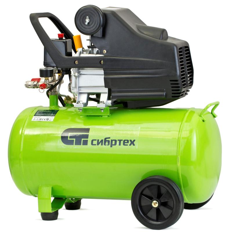 Компрессор поршневой СИБРТЕХ КК-1500/50, 1,5 кВт, 198 л/мин, 50л (58039)