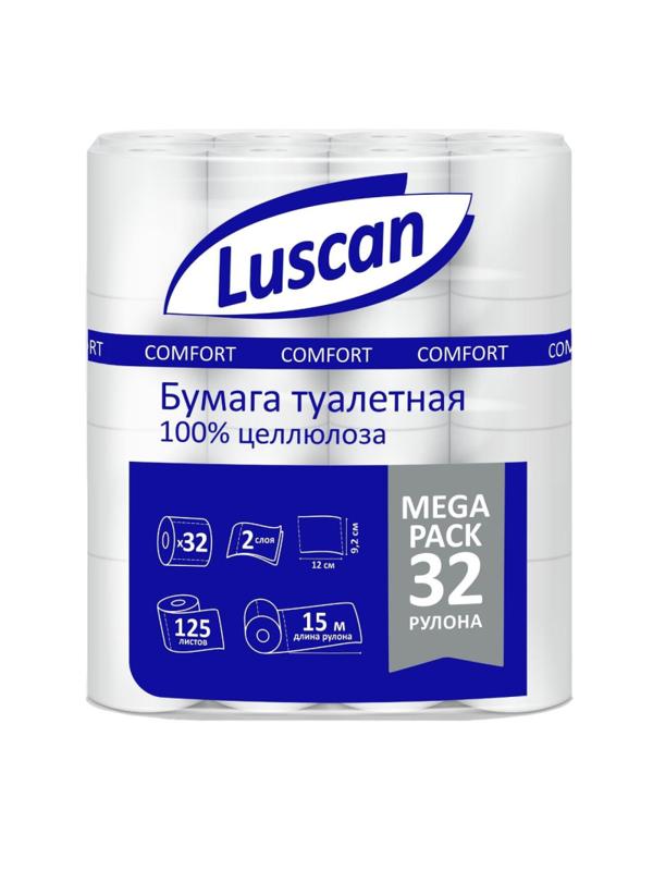 Бумага туалетная Luscan Comfort Megapack 2сл бел цел 15м 125л 32рул/уп