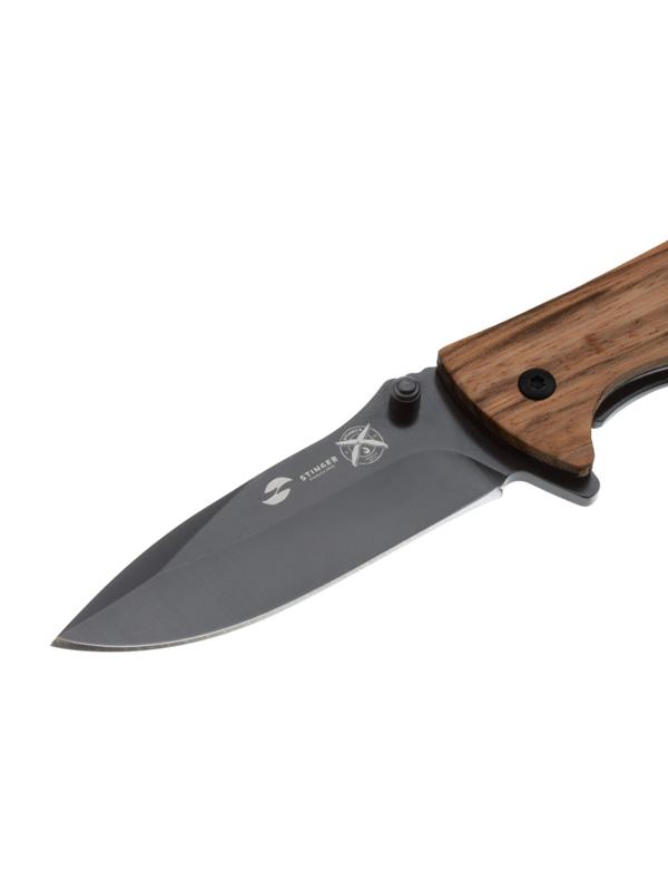 Нож складной Stinger,80мм,(черный),сталь/эбеновое дерево(коричн.),FK-632ZW