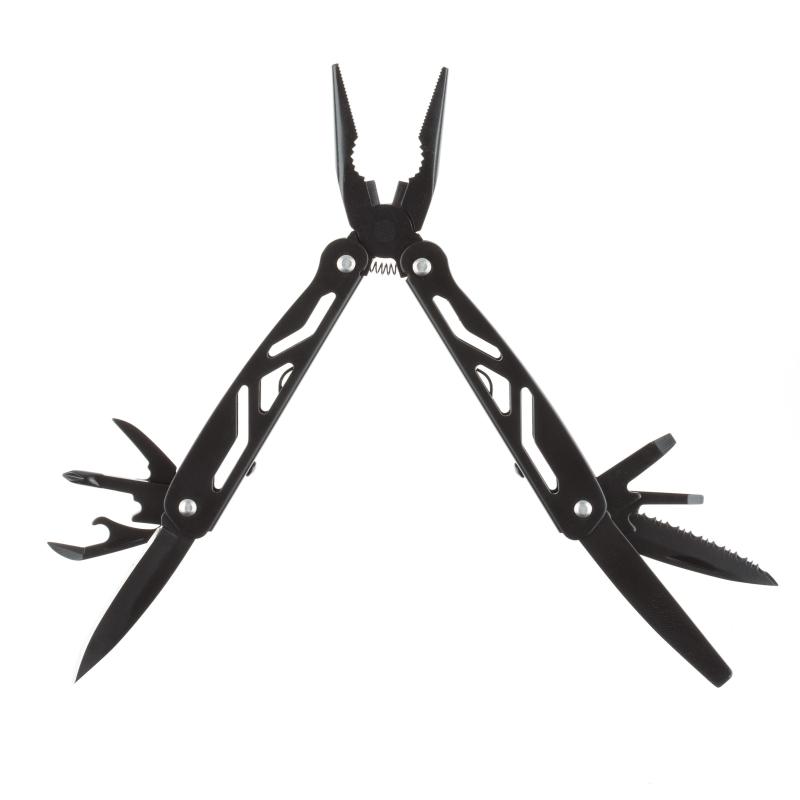 Мультитул Stinger,сталь/алюминий,черный,в комплекте нейлонов.чехол,MT-812-H