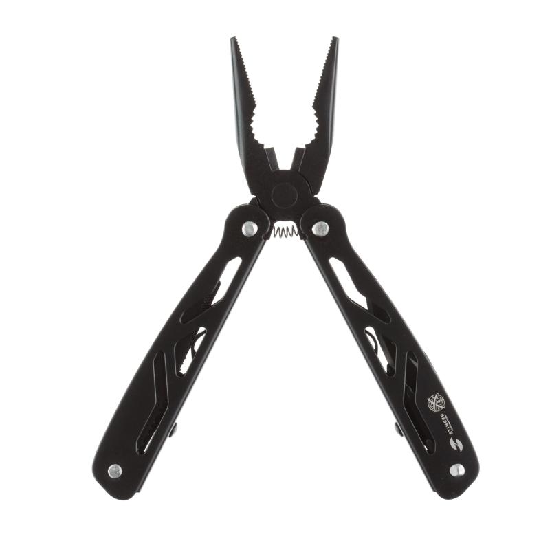 Мультитул Stinger,сталь/алюминий,черный,в комплекте нейлонов.чехол,MT-812-H