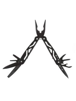 Мультитул Stinger,сталь/алюминий,черный,в комплекте нейлонов.чехол,MT-812-H