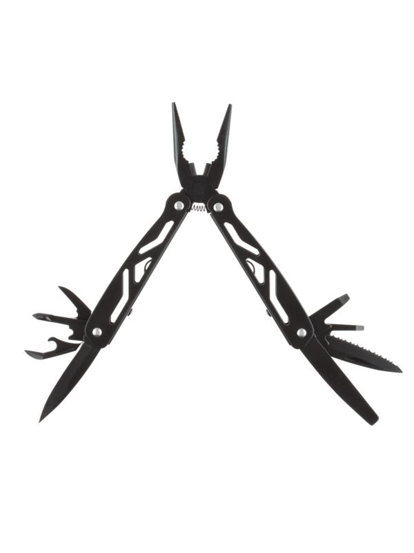 Мультитул Stinger,сталь/алюминий,черный,в комплекте нейлонов.чехол,MT-812-H