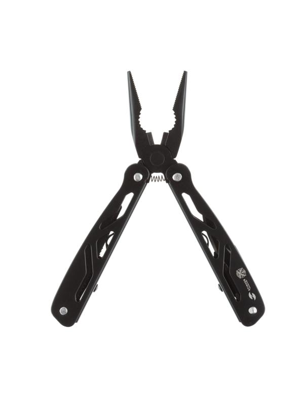 Мультитул Stinger,сталь/алюминий,черный,в комплекте нейлонов.чехол,MT-812-H