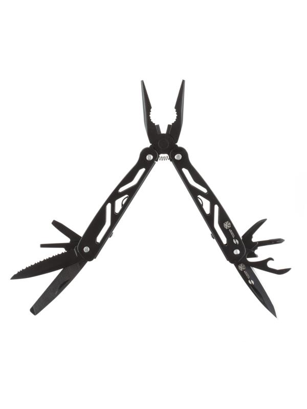 Мультитул Stinger,сталь/алюминий,черный,в комплекте нейлонов.чехол,MT-812-H