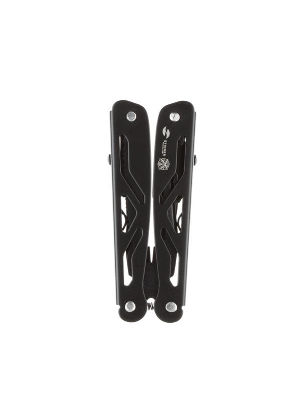 Мультитул Stinger,сталь/алюминий,черный,в комплекте нейлонов.чехол,MT-812-H