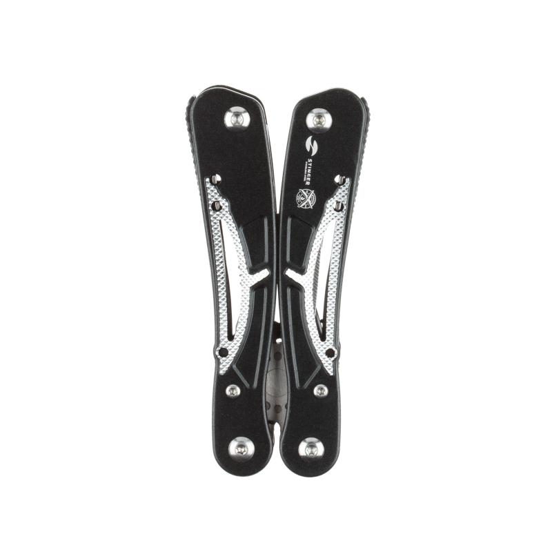 Мультитул Stinger,сталь/алюминий,серебристо-черный,в нейлон.чехле,MT-8130AP