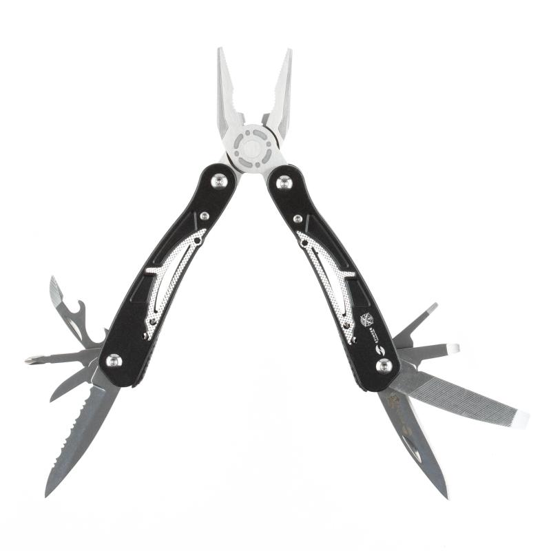 Мультитул Stinger,сталь/алюминий,серебристо-черный,в нейлон.чехле,MT-8130AP