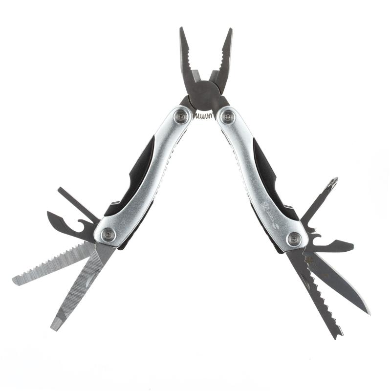 Мультитул Stinger,сталь/алюминий/пластик,серебристый,в нейл.чехле,MT-820AB