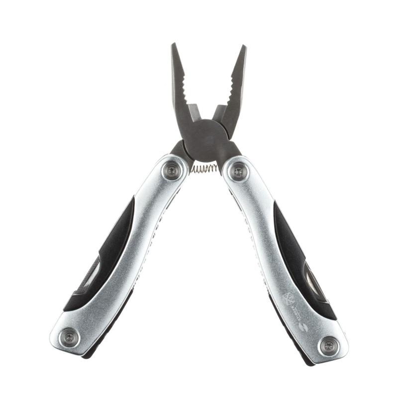 Мультитул Stinger,сталь/алюминий/пластик,серебристый,в нейл.чехле,MT-820AB