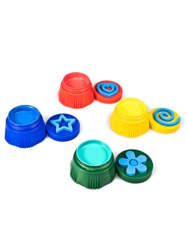 Краски пальчиковые Genio Kids 40мл х 4цв/наб с трафаретом TA1401