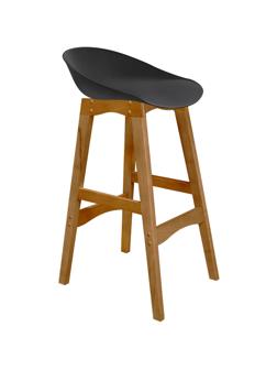 Стул барный EL_ Сидение SHT-ST19 черное + Каркас SHT-S65 светлый орех Л