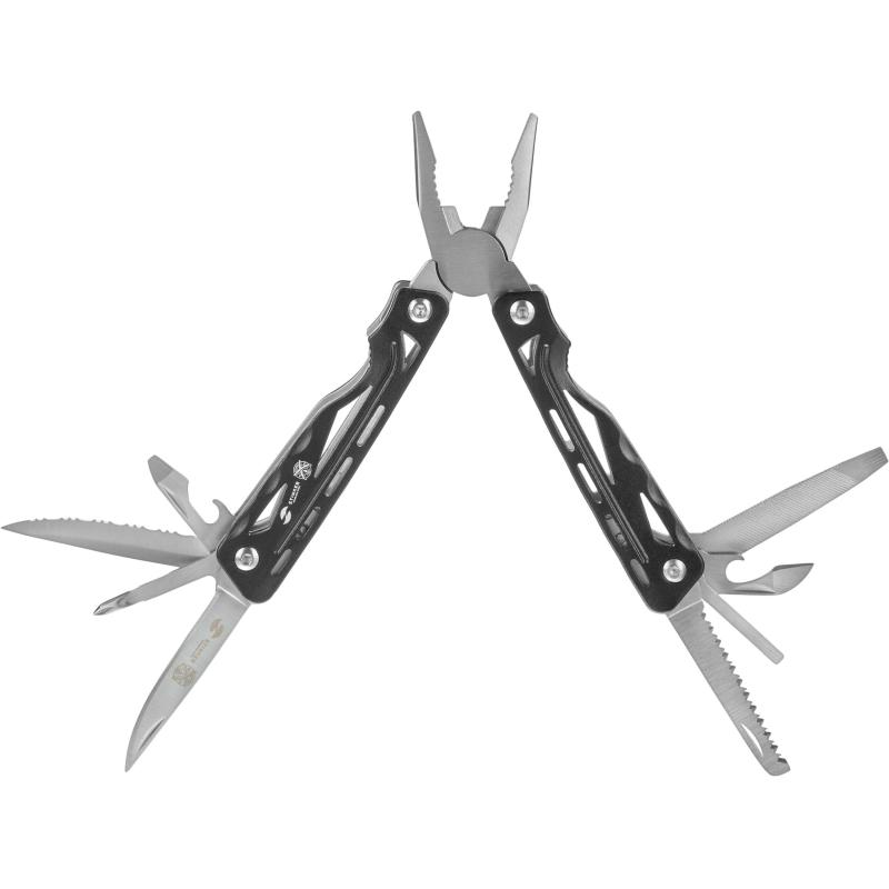 Мультитул Stinger, сталь/алюминий, (черный), 9 инструментов