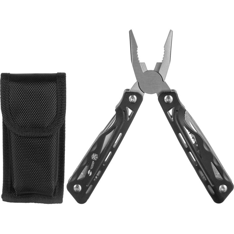 Мультитул Stinger, сталь/алюминий, (черный), 9 инструментов