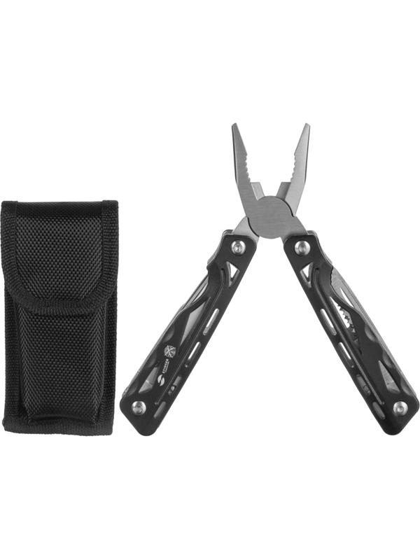 Мультитул Stinger, сталь/алюминий, (черный), 9 инструментов
