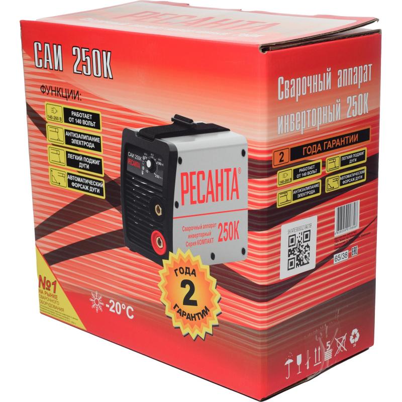 Сварочный аппарат инверторный Ресанта САИ250К (компакт)