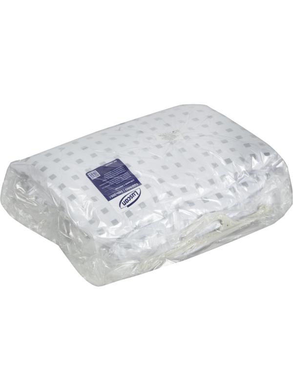 Одеяло 140х205 стеганное, 350гр/м2 (иск. лебяж. пух/тик ПЭ), белые шашечки