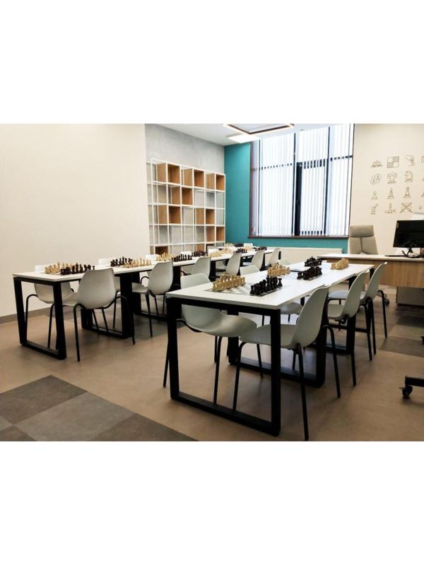 Стул для столовых EL_SHT-ST29/S130 HD пластик белый/черный муар