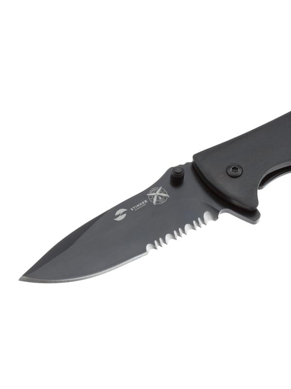 Нож складной Stinger,80 мм, (черный),сталь/дерево пакка (черный),FK-632PW