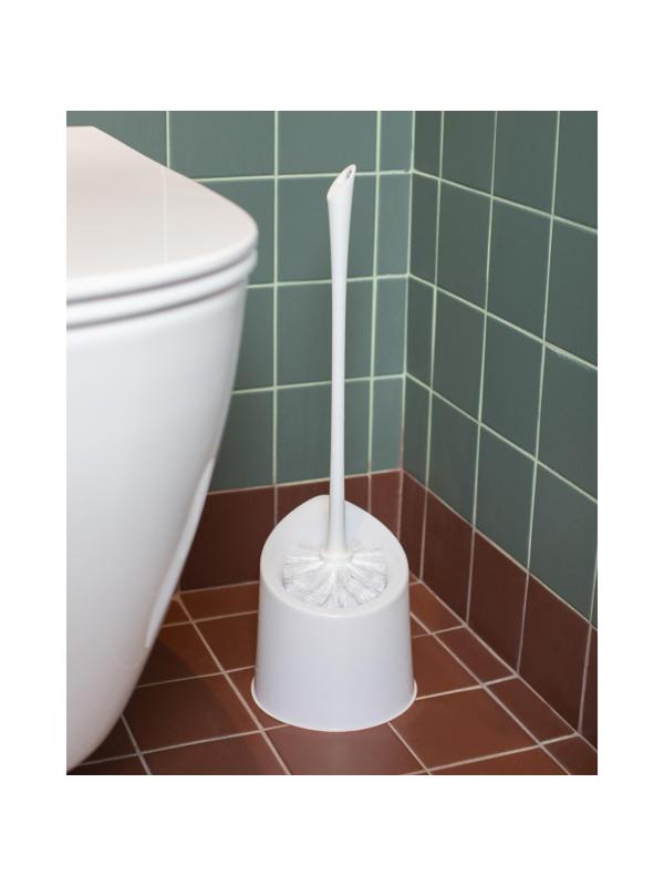 Ершик для унитаза Luscan с подставкой пластик белый