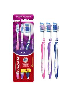 Зубная щетка COLGATE Зиг Заг 2+1 , средн. жесткости 3 шт/уп  FVN59964