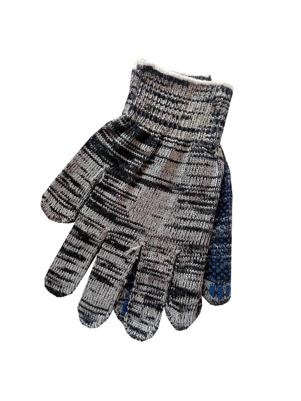 Перчатки защитные трикотажн с ПВХ Точка 5нитей 52г 10кл 300пар/уп (графит)