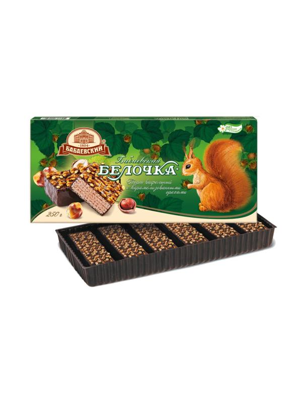 Торт вафельный Бабаевская Белочка с карамелизованными орехами, 250г