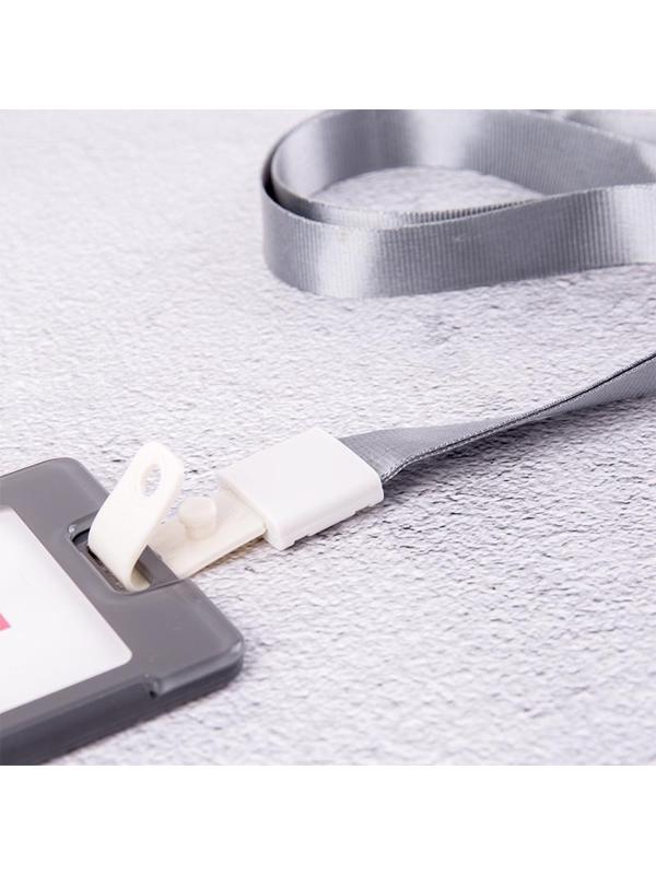 Держатель для бейджа Deli 8352,шир.тесьмы 1см,замок на кнопке,серый,12шт/уп