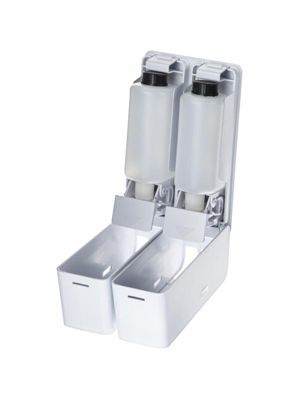 Дозатор для жидкого мыла 2x380мл пластик белый M-9029W-2