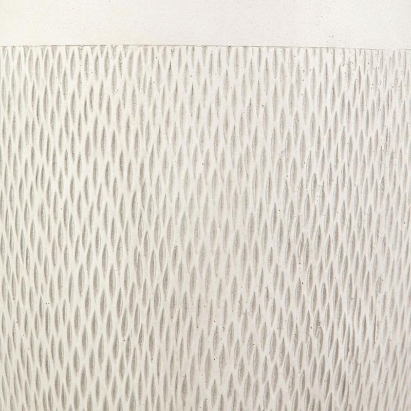 Кашпо Лотус Круглое, файберстоун, слон. кость, D37 H33.5cm арт.MESHR37-AW