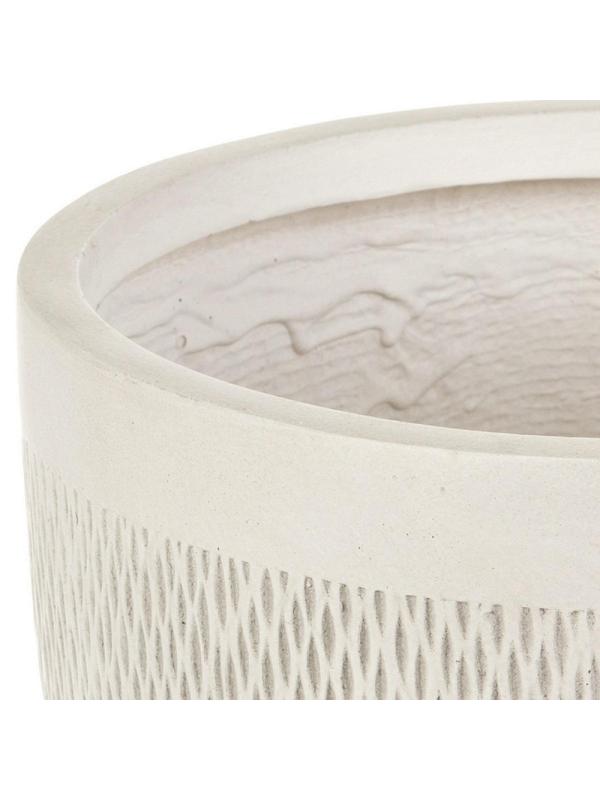 Кашпо Лотус Круглое, файберстоун, слон. кость, D37 H33.5cm арт.MESHR37-AW