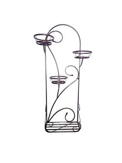 Подставка для цветов на 3 горшка Узорная с полкой, ПЦ180